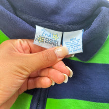 Load image into Gallery viewer, Vintage Aviator Green/Blue Striped Romper 18 months
