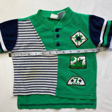 Load image into Gallery viewer, Vintage Nautical Green Striped Shirt 18 months
