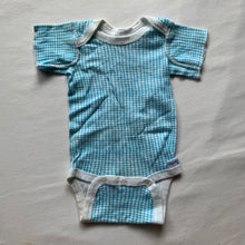 Load image into Gallery viewer, Vintage Blue Grid Romper newborn
