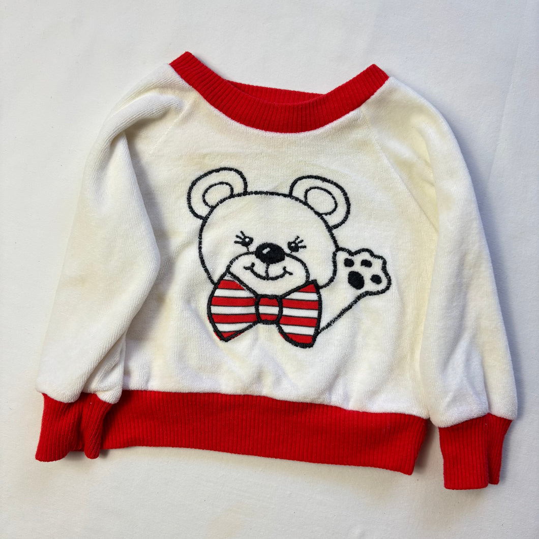Vintage Bear Velour Sweater 6 months