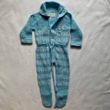 Load image into Gallery viewer, Vintage Bunny Embroidered Knit Footed PJs 3 months
