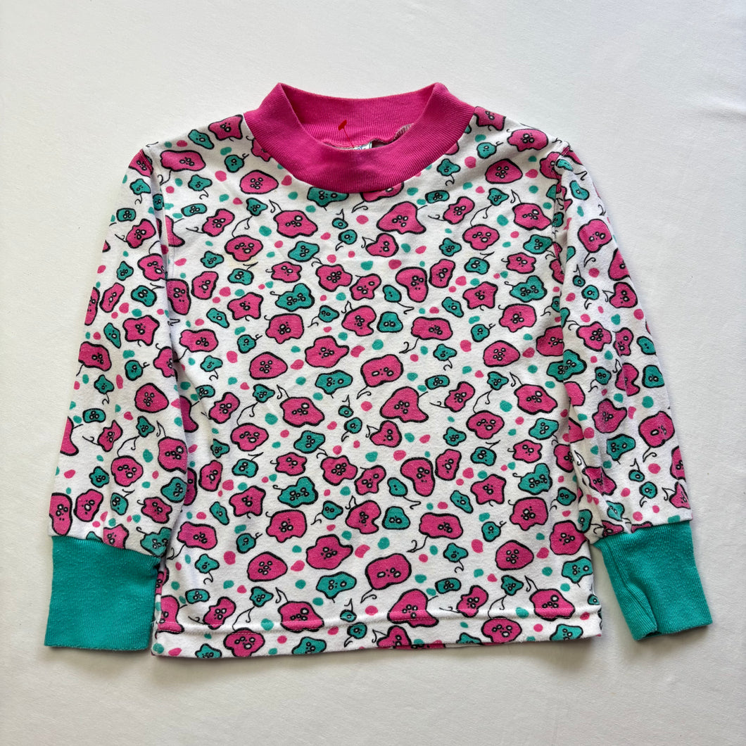 Vintage 90s Abstract Floral Long Sleeve 3/4t