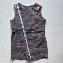 Load image into Gallery viewer, Vintage Gray/Black Plaid Jon Jon 2t/3t
