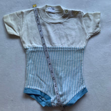 Load image into Gallery viewer, Vintage Cream/Blue Romper 6-9 months
