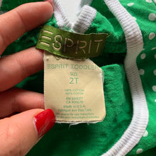 Load image into Gallery viewer, Vintage Green Polka Dot Tank Top 2t
