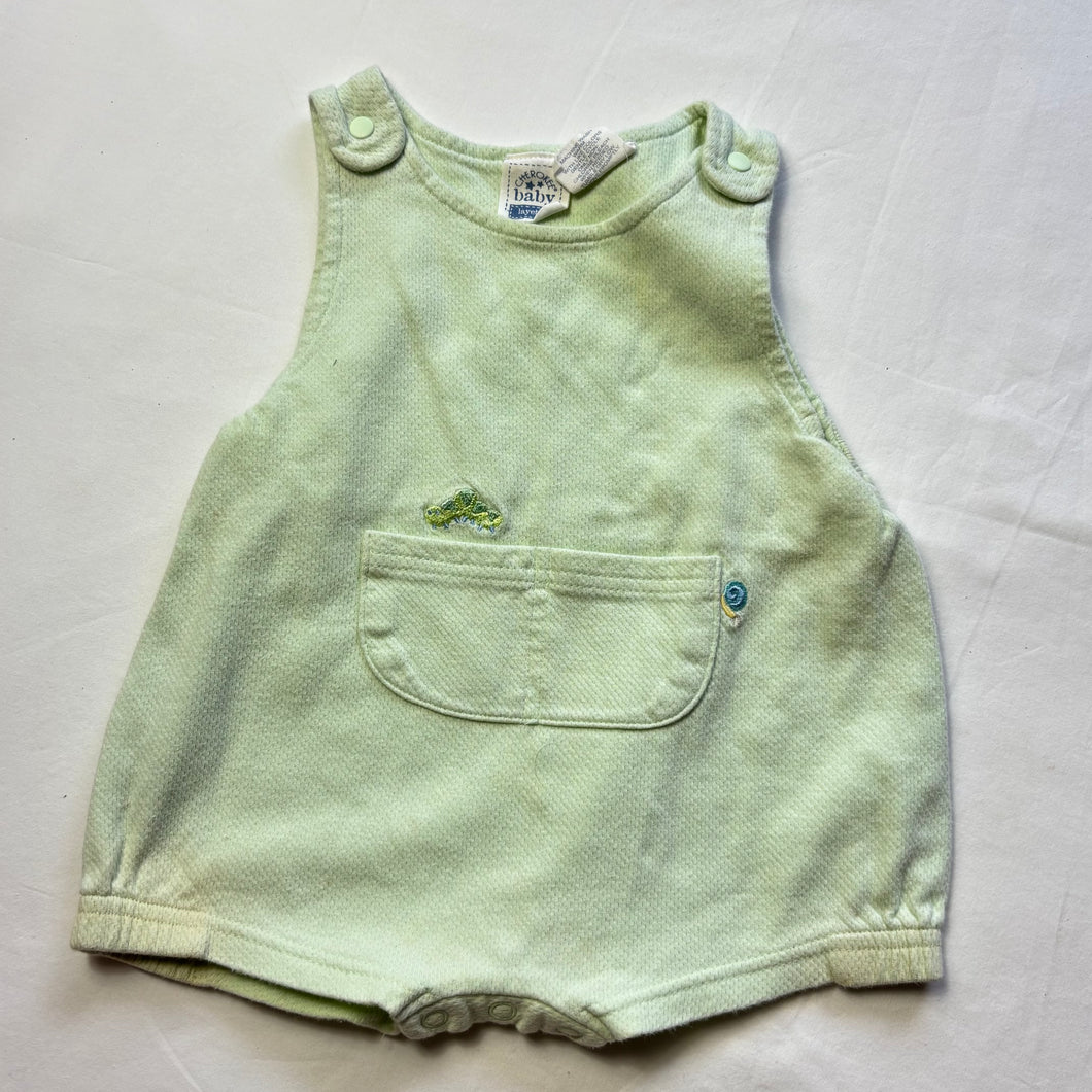 Vintage Bugs Embroidered Green Romper 6-9 months