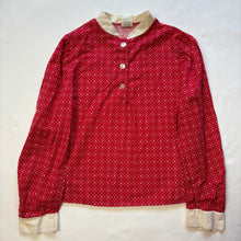 Load image into Gallery viewer, Vintage Red Flower Girls Buttondown kids 6
