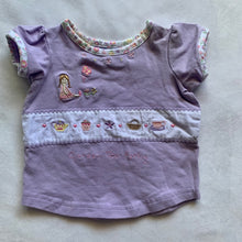 Load image into Gallery viewer, Vintage Tea Party Purple Shirt 0-3 months
