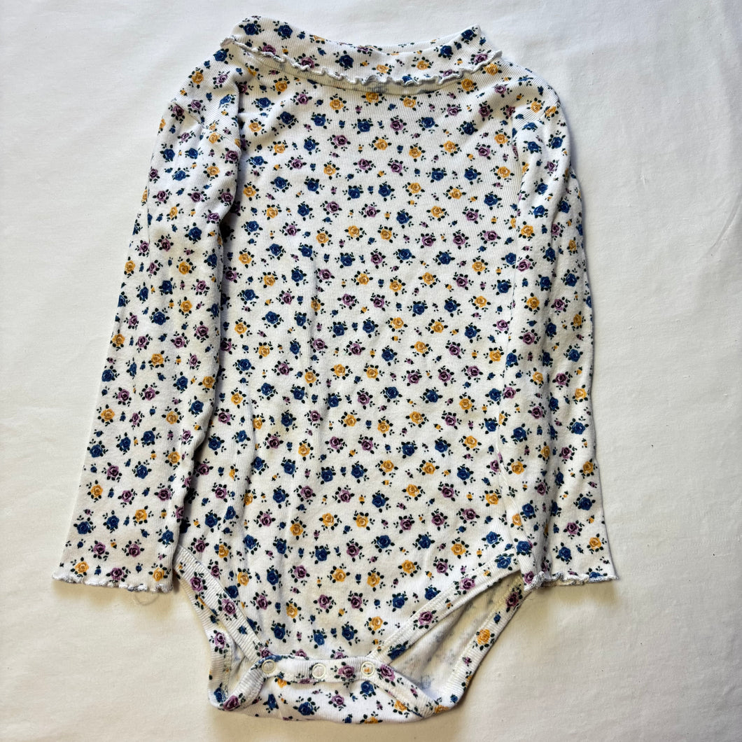 Vintage 90s Floral Turtleneck Romper 3t