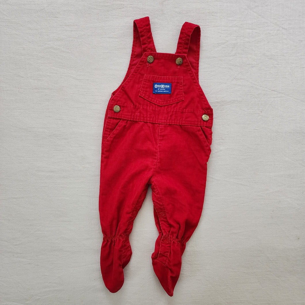 Vintage Oshkosh Red Footed Overalls 6-9 months