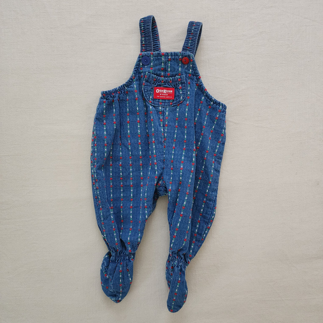 Vintage Oshkosh Spellout Footed Overalls 6-9 months