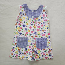 Load image into Gallery viewer, Vintage 90s Floral Gingham Romper 5t
