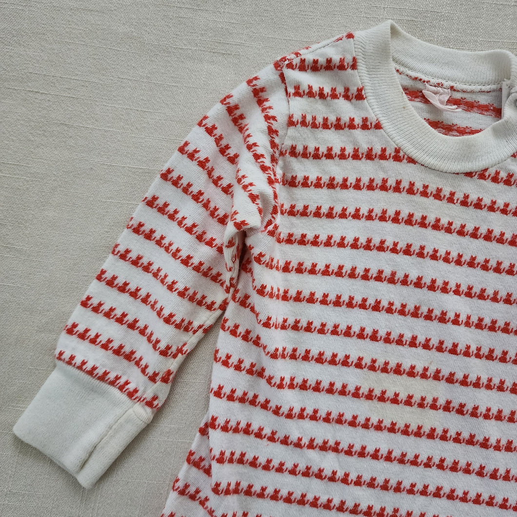 Vintage Cat Striped Long Sleeve Shirt 12 months