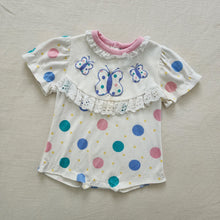Load image into Gallery viewer, Vintage Butterfly Polka Dot Romper 12 months
