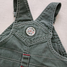 Load image into Gallery viewer, Vintage Gymboree Army Green Canvas Overalls 3-6 months
