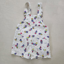 Load image into Gallery viewer, Vintage Flower Pot White Shortalls 4t
