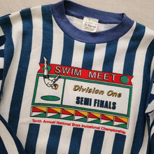 Load image into Gallery viewer, Vintage Swim Meet Striped Crewneck kids 10/12

