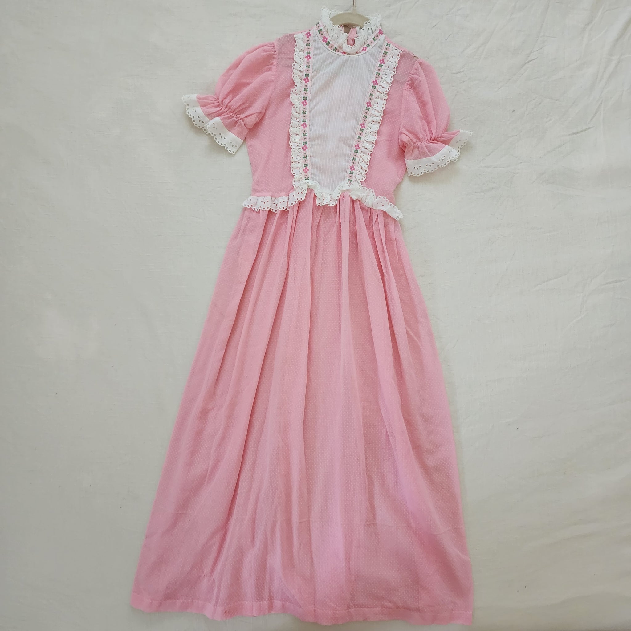 Vintage Semi-Sheer Pink Swiss Dot Maxi Dress kids 8/10 – Nostalgic Baby  Vintage
