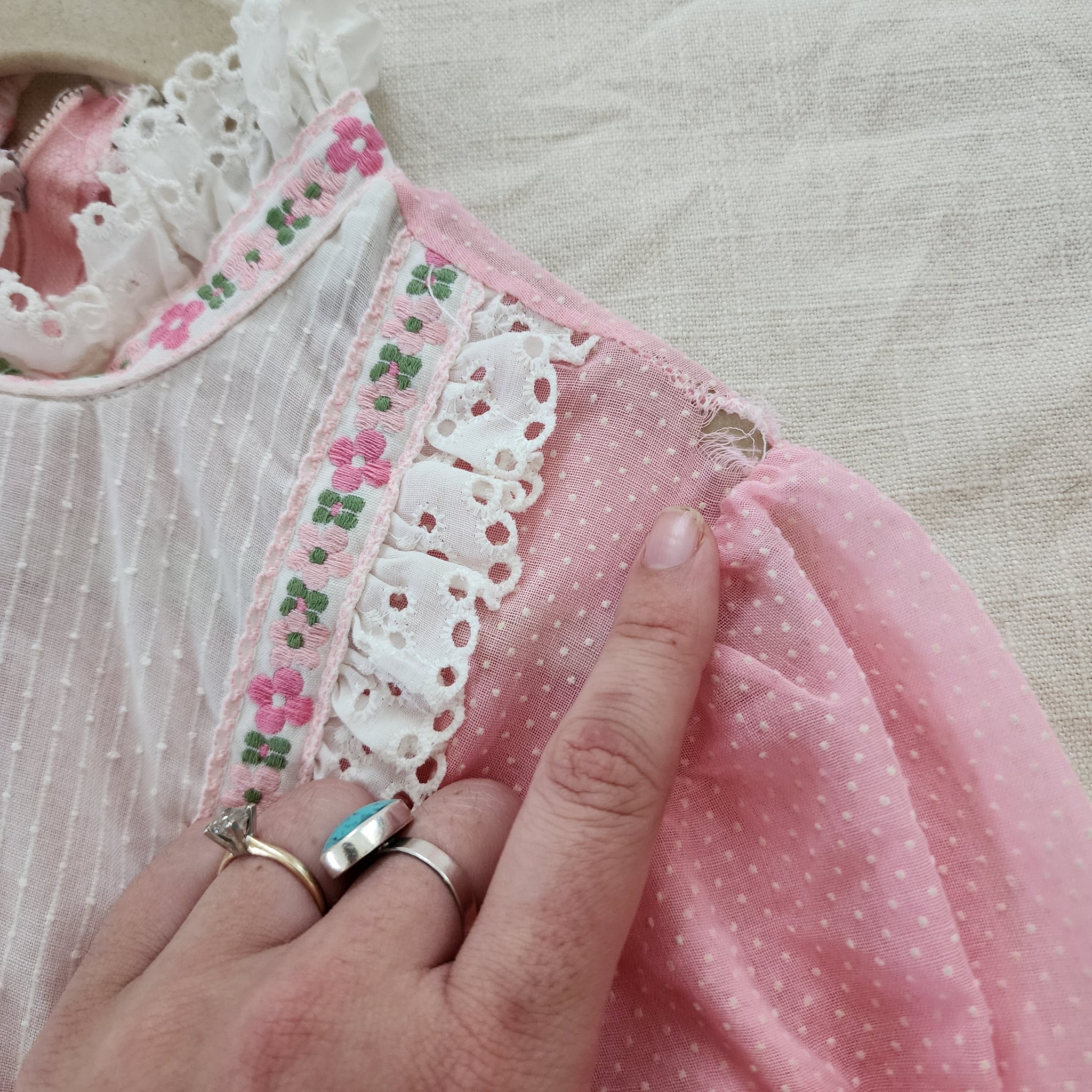 embroidered swiss dot maxi dress SAMPLE - Le Scoop Dress