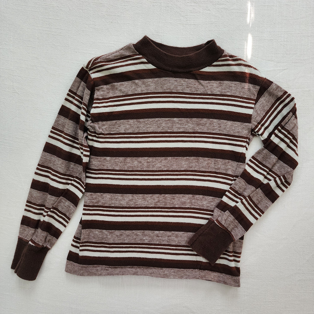 Vintage Brown Striped Long Sleeve Shirt 5t/6