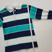 Load image into Gallery viewer, Vintage Navy/Aqua Striped Shirt 5t
