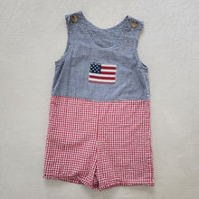 Load image into Gallery viewer, Vintage Flag Gingham Romper 2t/3t
