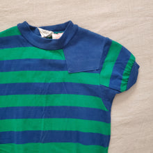 Load image into Gallery viewer, Vintage Blue Green Striped Bodysuit 9 months
