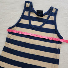 Load image into Gallery viewer, Vintage Navy Neutral Striped Tank Top 4t
