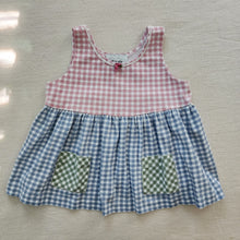 Load image into Gallery viewer, Vintage Gingham Color Block Tank Top 4t
