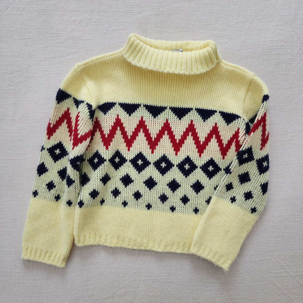 Vintage Pattern Knit Sweater 4t