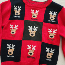 Load image into Gallery viewer, Vintage Reindeer Knit Checkerboard Sweater 4t
