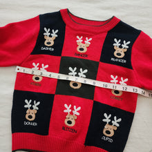 Load image into Gallery viewer, Vintage Reindeer Knit Checkerboard Sweater 4t
