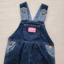 Load image into Gallery viewer, Vintage Oshkosh Denim Overalls Pink Patch 24 months
