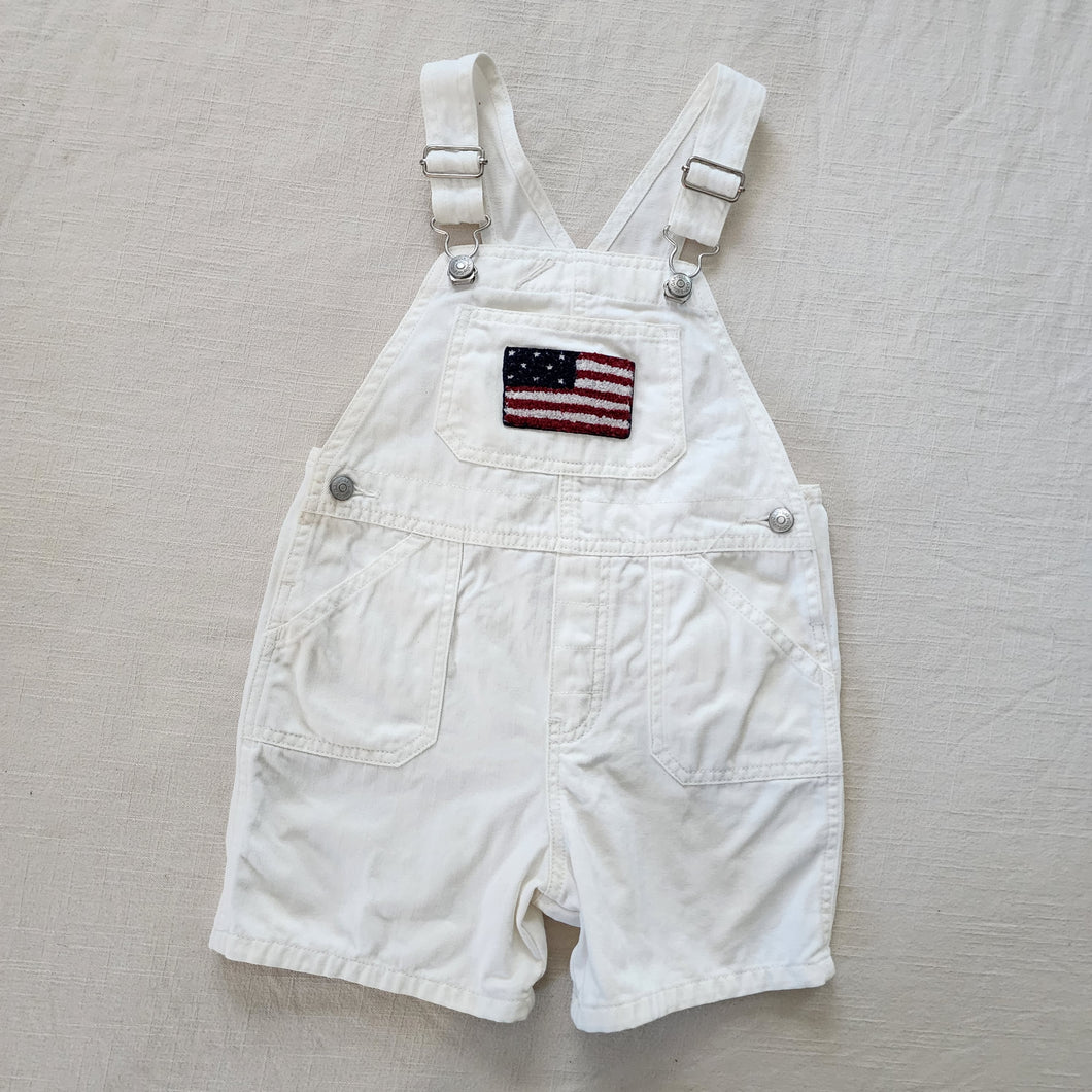 Vintage Gap Flag White Shortalls 4t