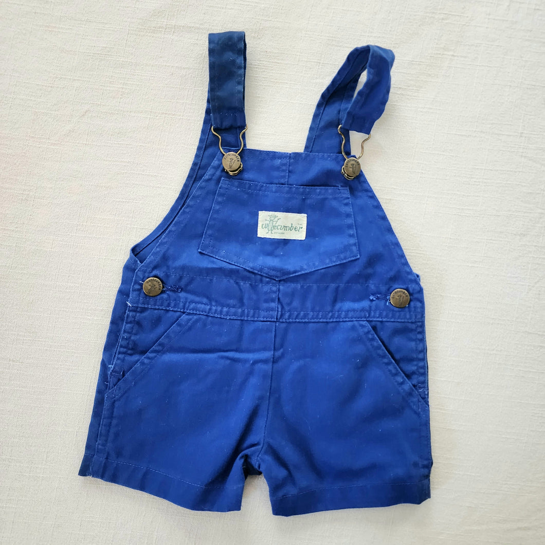 Vintage Cutecumber Blue Shortalls 9-12 months