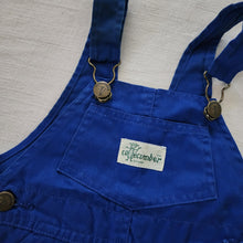 Load image into Gallery viewer, Vintage Cutecumber Blue Shortalls 9-12 months
