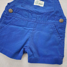 Load image into Gallery viewer, Vintage Cutecumber Blue Shortalls 9-12 months
