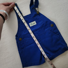 Load image into Gallery viewer, Vintage Cutecumber Blue Shortalls 9-12 months
