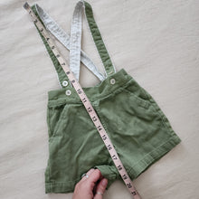 Load image into Gallery viewer, Vintage Sage Suspender Shorts 3t
