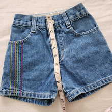 Load image into Gallery viewer, Vintage Lee Rainbow Embroidered Jean Shorts 5t/6
