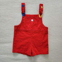 Load image into Gallery viewer, Vintage Red Color Pop Shortalls 12 months

