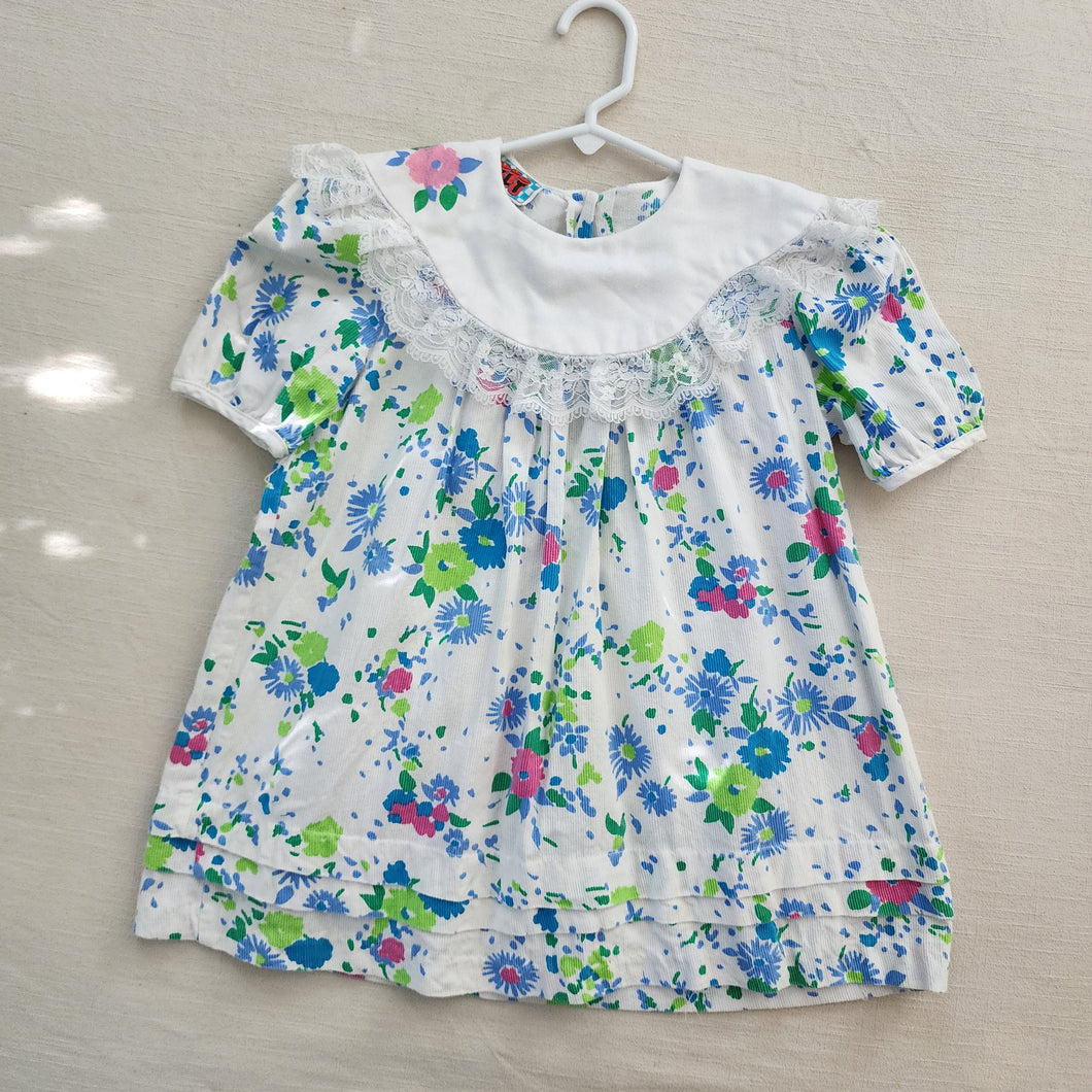 Vintage Watercolor Floral Dress 4t/5t