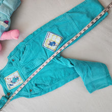 Load image into Gallery viewer, Vintage Climb/Swing/Slide Aqua Overalls 3t
