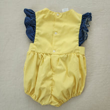 Load image into Gallery viewer, Vintage Yellow Romper Puppy Applique 9-12 months
