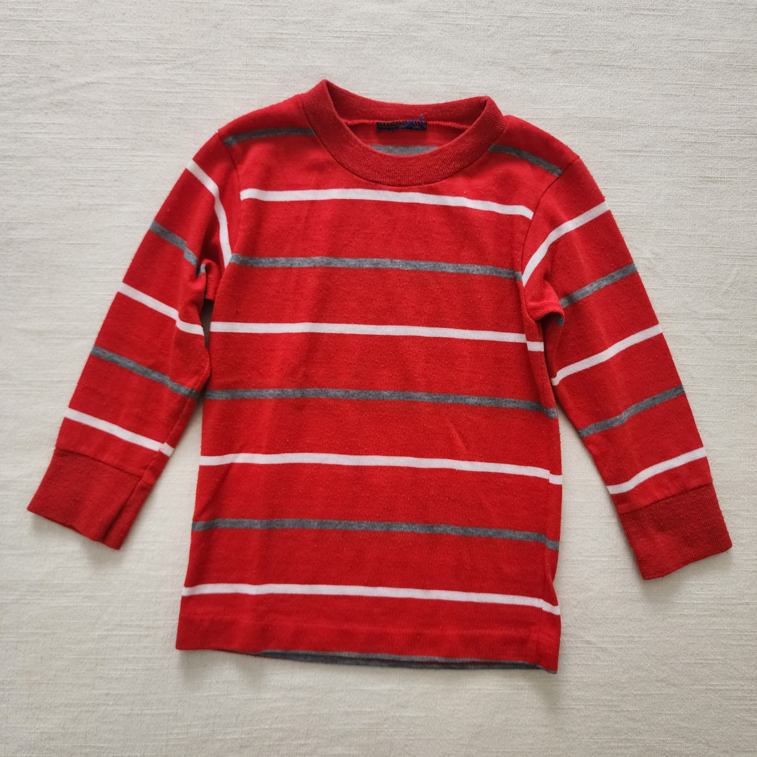 Vintage Red Striped Long Sleeve Shirt 3t