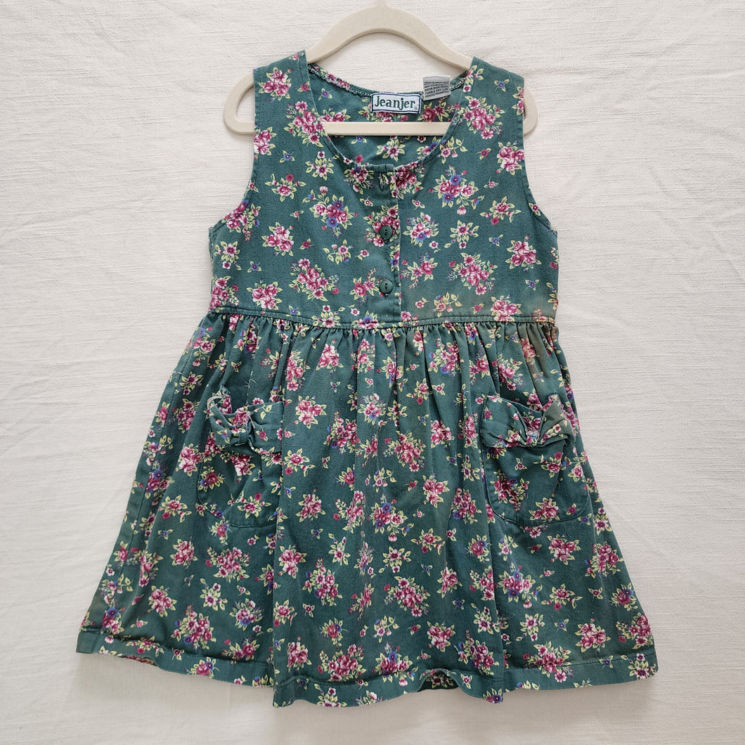 Vintage Jeanjer Fall Floral 90s Dress kids 6 *play