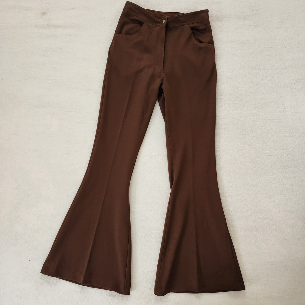 Vintage 70s Flared Brown Pants kids 12/14