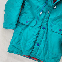 Load image into Gallery viewer, Vintage Teal Rain Coat Flannel Lined 5t
