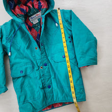 Load image into Gallery viewer, Vintage Teal Rain Coat Flannel Lined 5t
