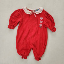Load image into Gallery viewer, Vintage Heart Red Boysuit 0-3 months
